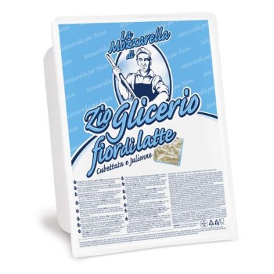 Sūris Mozzarella 45% ZIO GLICERIO Julienne pjaustytas,  VALCOLATTE, 2,5 kg